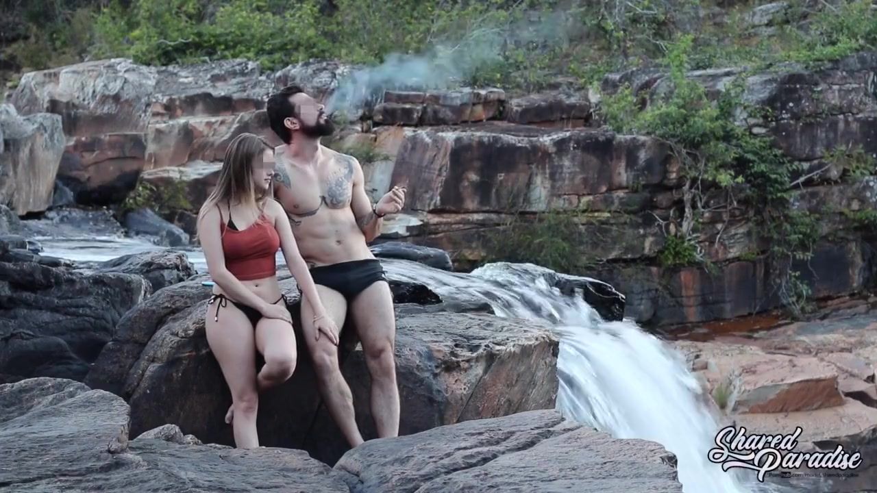 Mediumtits Blonde With Big Natural Breasts Makes Risky Public Sex In A Public Waterfall Daring