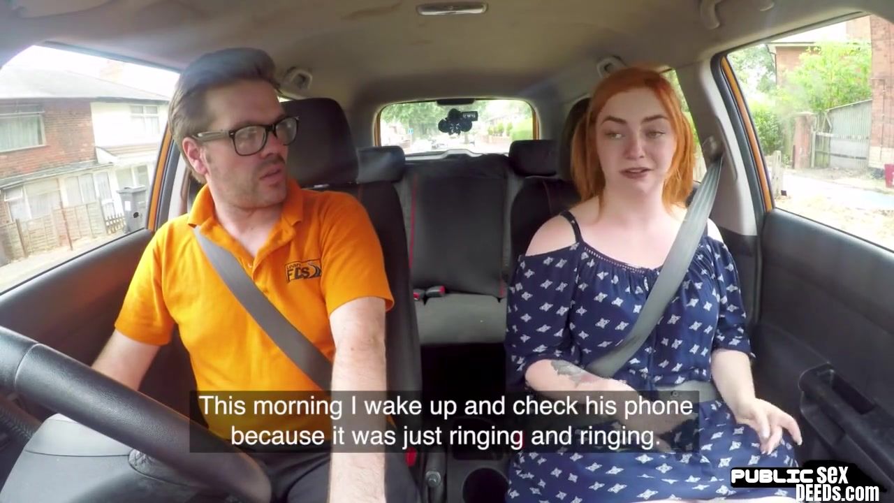 Roolons Curvy ginger publicly riding british driving teacher in car Gay Outdoors