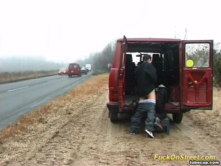 Kosimak horny whore sucks cock on the road Perfect Butt