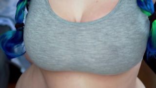 Fishnet Giving His Cock A Workout With A Sports Bra Titfuck Tetas