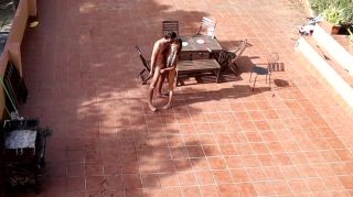 FreeInterracialTo... Couple Playing And Fucking In The Courtyard, Outside Teasing