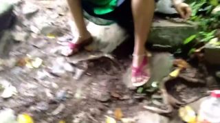 Dom Outdoor Risky Public Fucking With My Horny Maid Footfetish