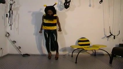 Natural Black girl dressed in bee gets fucked by an old man Roughsex