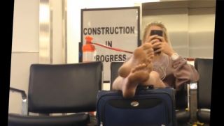 Porndig Blond spying feet in airport sexy 18andBig