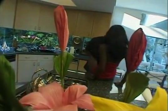 Bwc Ebony Starlet with Hefty Rump Gives Up Some Slit in the Kitchen Rabuda - 1
