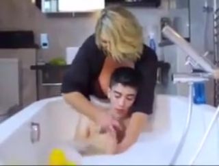 Nice Tits Joey s bath with mom Milk