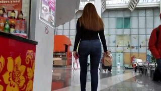 Wam Sexy girl in jeans with round ass Wank