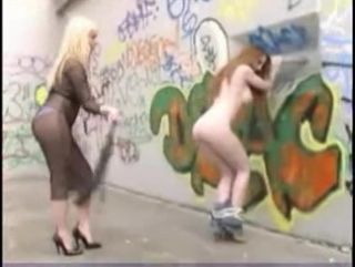 Travesti Fastened lesbo takes thong on in public Cfnm