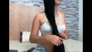 Ass Fuck Sexy long haired colombian hairplay striptease wet...