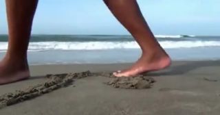 Double Blowjob Black teen in interracial threesome at the beach With
