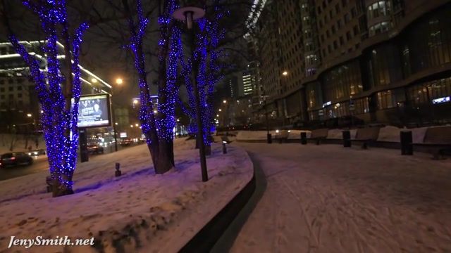 Public Jeny Smith naked in snow fall walking through the city Love - 1