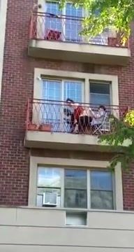 Taboo Shameless couple on balcony Perrito
