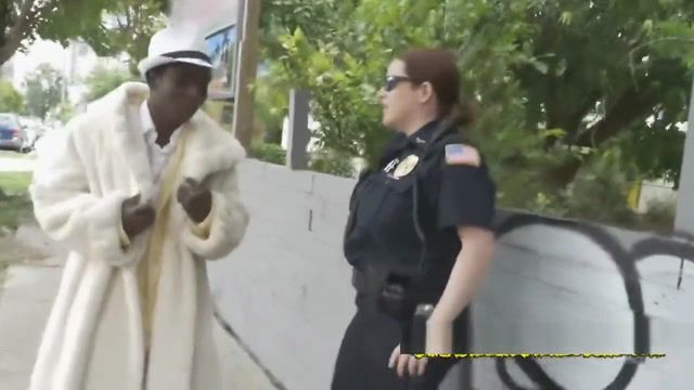 KeezMovies Pimp Daddy is subdued into fucking both of these officers pussies Teenie