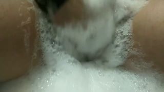 Cuminmouth Wife masturbating in the bathroom-close up orgasm Teen Hardcore