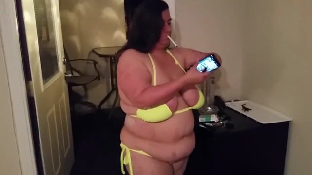 Brunet Sexy wife smoking in her bikini Milfporn