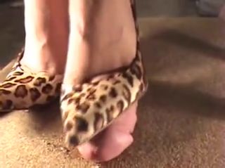 Gay Emo Chick In Leopard Heels Is Stepping On His Prick And He Shoo Parody