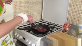 Brazil Amateur teen cook mouth jizzed in the kitchen Blow