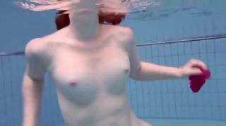 Stepsis Fat teen underwater shows her bouncing body Art