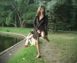 Milf Russian babe flashing in public her vagina by the lake Hair