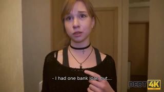 Euro Debt4k. Student has no possibilities to pay for new iPhone so she needs to suck now Nylons