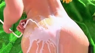Best Blow Job Blondie Dressed Up As A Bee Plays With Milk And Honey FreePartyToons