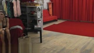 Anal Play Backstage interview and striptease by busty czech MILF Sharing