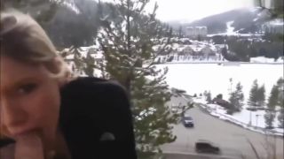 Bush blowjob from a beautiful blonde at a ski resort XDating