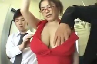NSFW Gif Horny Girl Leave Her Big Boobs By Two Mens Street Fuck